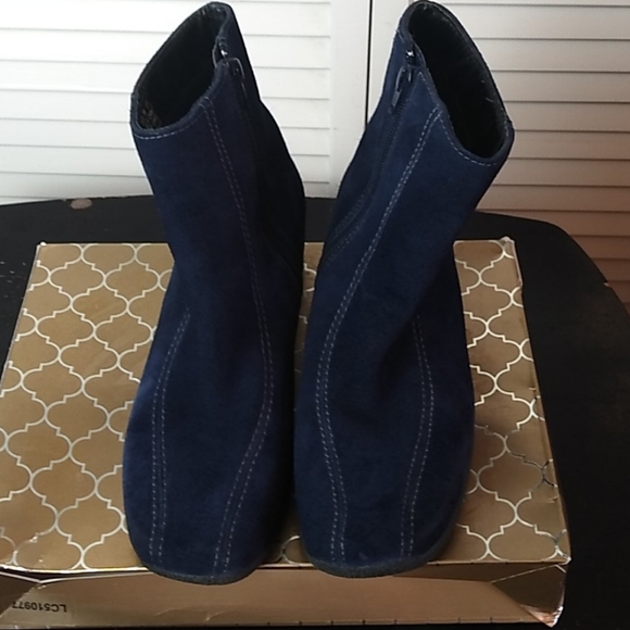 clarks blue suede ankle boots